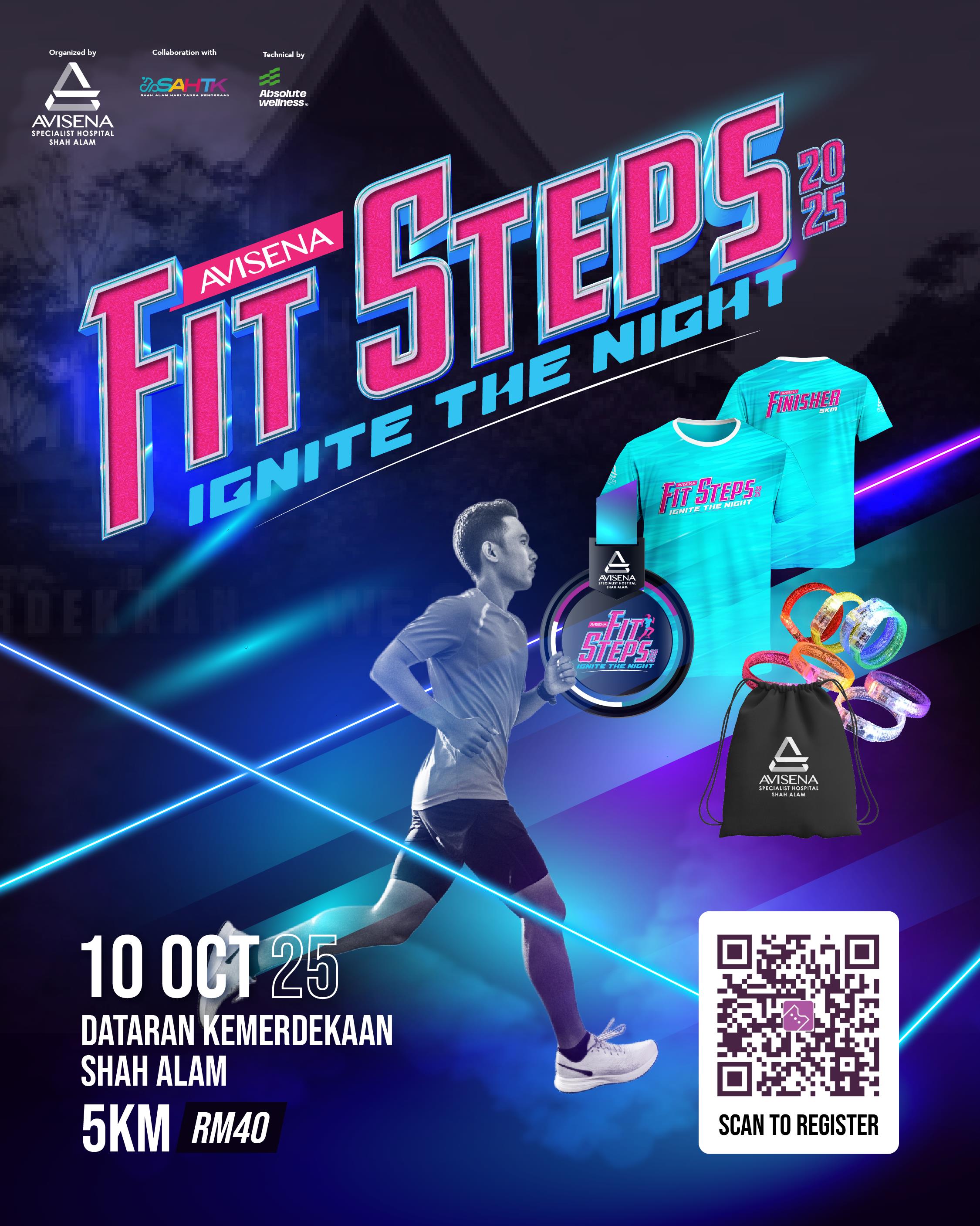 Avisena Fit Step Night Run 2025 banner
