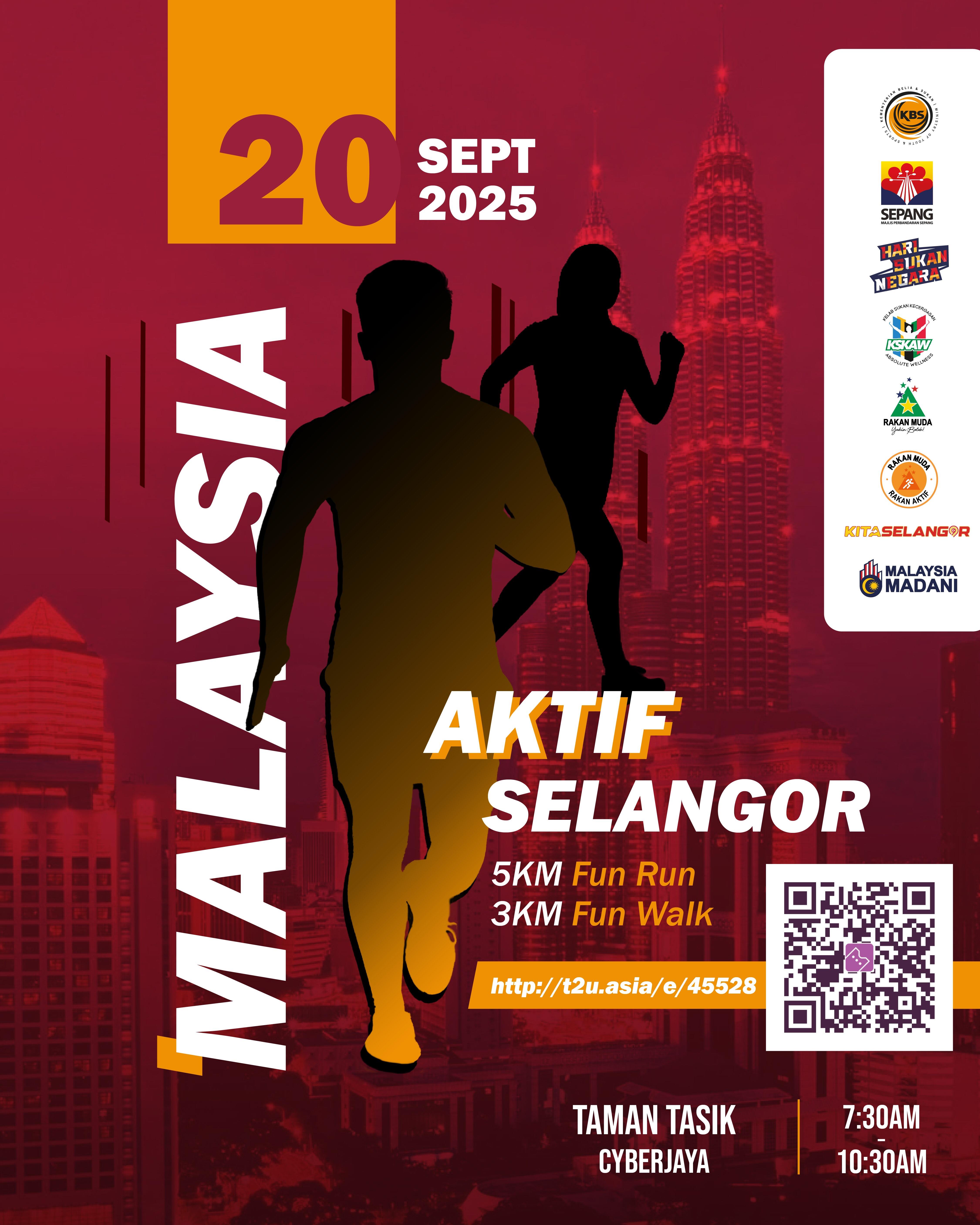 Malaysia Aktif Selangor Fun Run 2025 banner